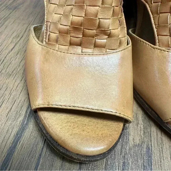 Patricia Nash Rosetta Peep-Toe Ankle Boots Italian Leather Tan Brown Size 10 - Picture 8 of 16